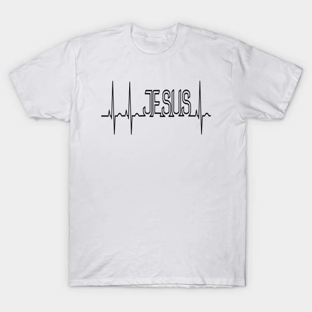 Jesus Heartbeat EKG T-Shirt by KSMusselman